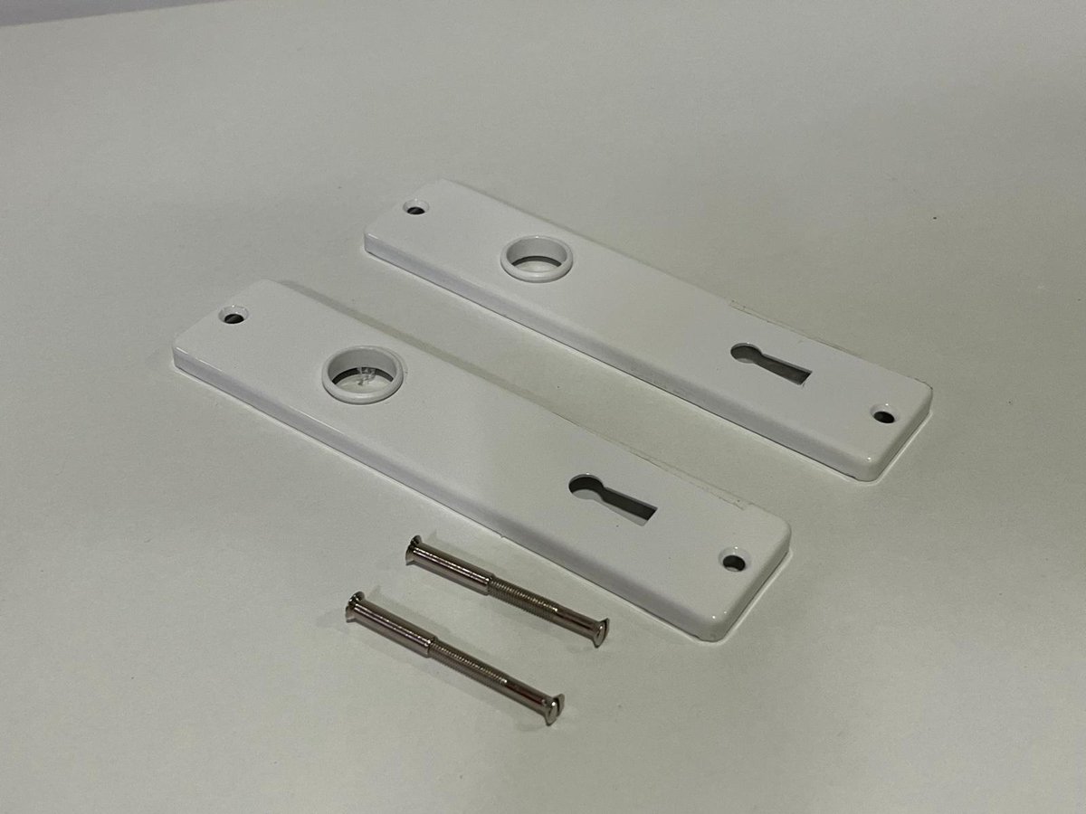 Langschild sleutelgat aluminium / wit 72mm