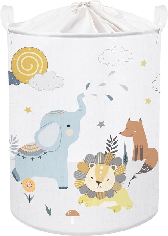 Opvouwbare Wasmand voor de Kinderkamer - Leeuwenmotief - Waterdicht - 1 Opvouwbare Wasmand voor de Kinderkamer - Leeuwenmotief - Waterdicht - 1