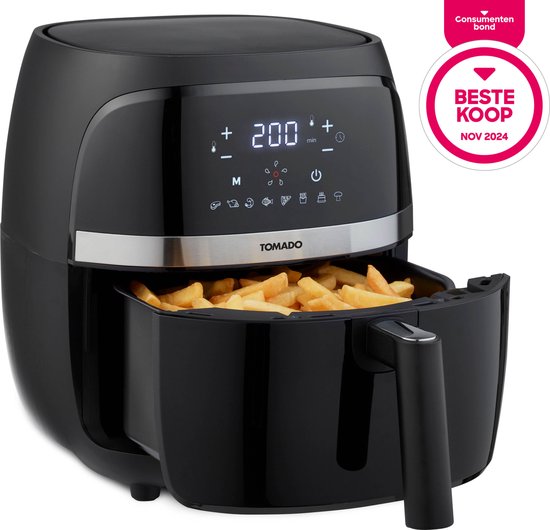 Tomado TAF3202B – Airfryer – Heteluchtfriteuse – 3,2 liter inhoud – Digitaal display – 500 gr friet – PFAS vrij – Beste Koop – Aug & nov 2024