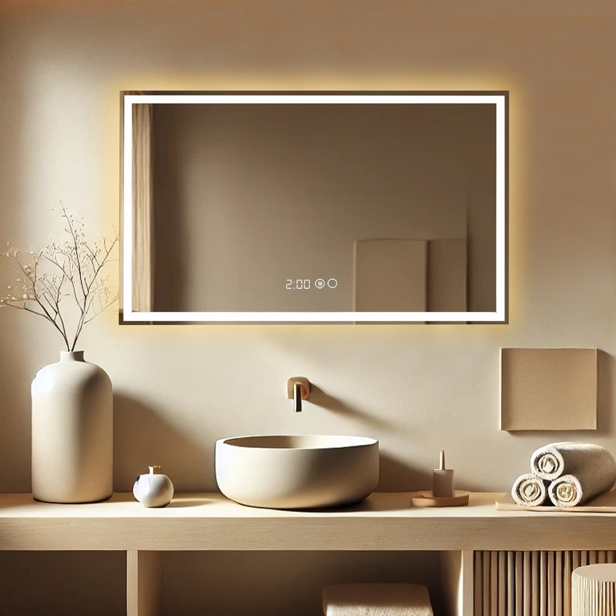 Lumoire® Spiegel Met Verlichting - 100 x 60 CM - Badkamerspiegel - Badkamer Spiegel