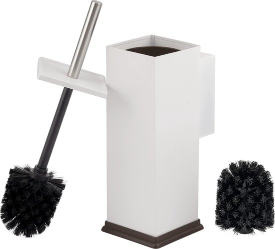 Vierkante RVS WC borstel garnituur, hangend model