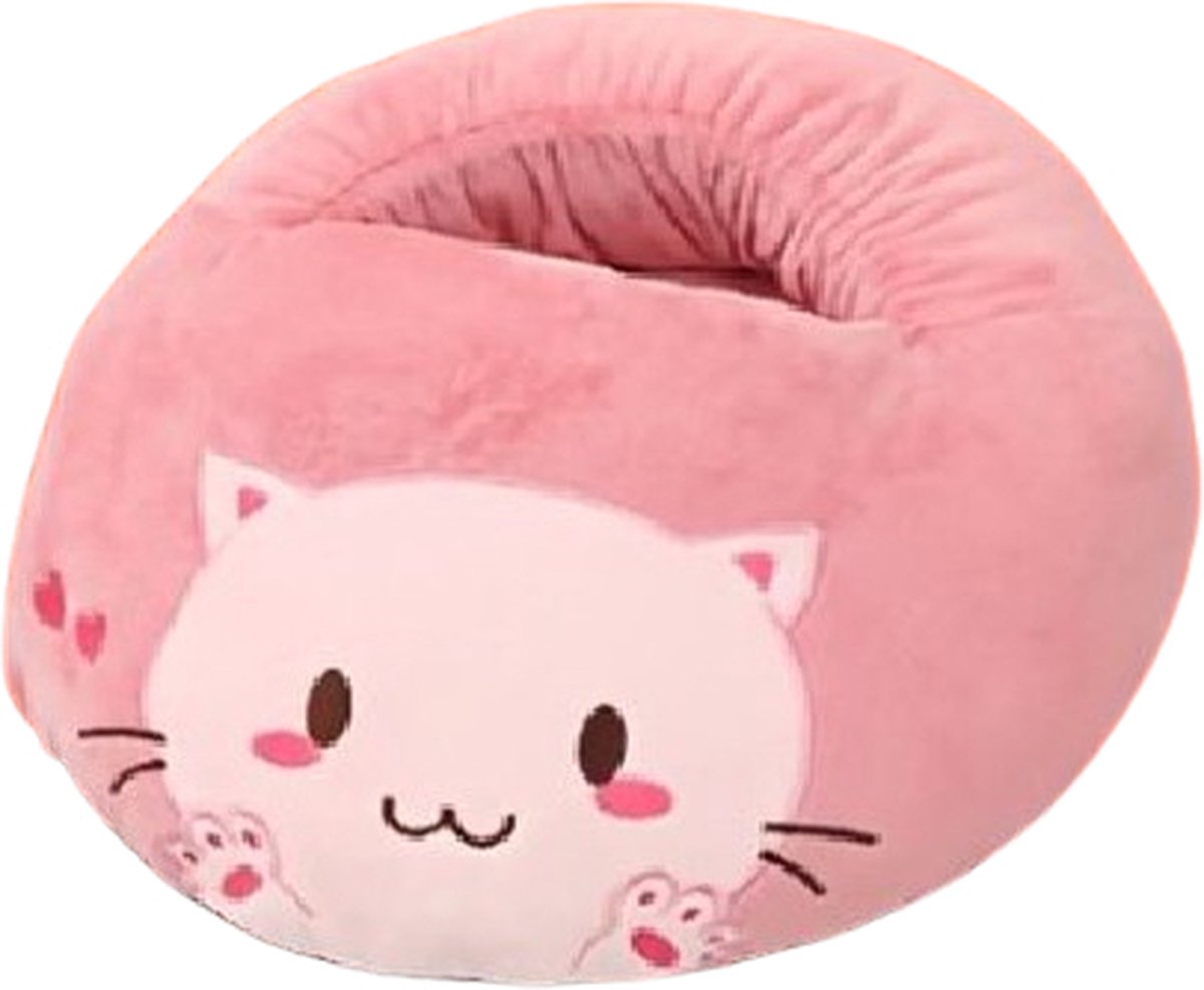 Useme - Voetenwarmer - Mega Pantoffels - Sokken - 2-1 pantoffel - Sloffen -Donker roze - one size