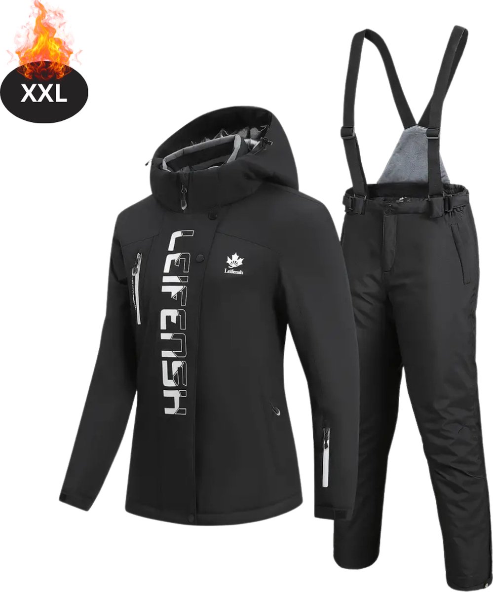 Livano Skipak SkiBroek Skijas Ski Suit Wintersport Dames 2-Delig Zwart