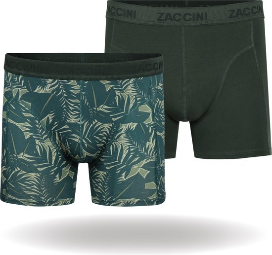 Zaccini Cotton Stretch Boxershorts - Groen - 2 stuks - Heren onderbroeken - Boxer - 95% Katoen - Maat XXXL