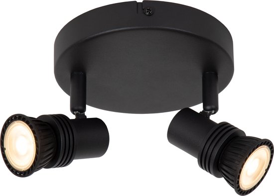 NETTLIFE Plafondlamp met 5 moderne spots: zwarte spot - GU10 -spots die 355° draaibaar zijn, binnenmetselwerk, voor keuken, woonkamer, slaapkamer, zonder gloeilamp