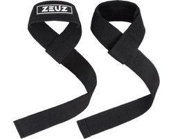 ZEUZ 2 Stuks Lifting Straps voor Fitness, CrossFit, Powerlifting, Gewichtheffen & Krachttraining – Sport Wrist Wraps – Zwart