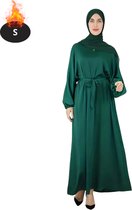 Nivard Islamitische Kleding - Djellaba Dames - Moslim Kleding - Arabisch Dames Kaftan - Alhamdulillah - Donkergroen S