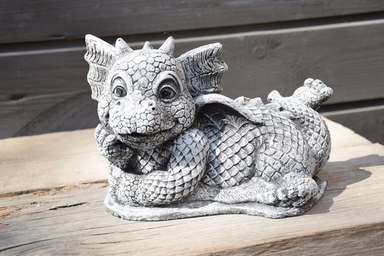 Dragon couché sur le côté, statue pour intérieur et extérieur