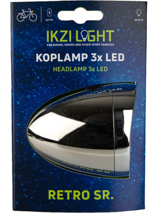 Ikzilight Retro koplamp - 3x LED - chroom - standlicht - waterdicht - zicht tot 800m — afbeelding 2