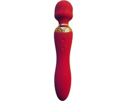 MoMiKa Luxe Wand Vibrator - 24 Sensuele Vibratiestanden voor Clitoris & G-spot - Krachtig, Fluisterstil & Discreet - Het Perfecte Verwen- en Ontspanning cadeau voor Vrouwen - Elegant & Waterdicht Design - Erotiek - Bordeaux Rood