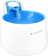 Navaris water drinkfontein voor katten - 2 liter waterfontein met filter en dompelpomp - Instelbare waterstroom - Ook voor kleine honden