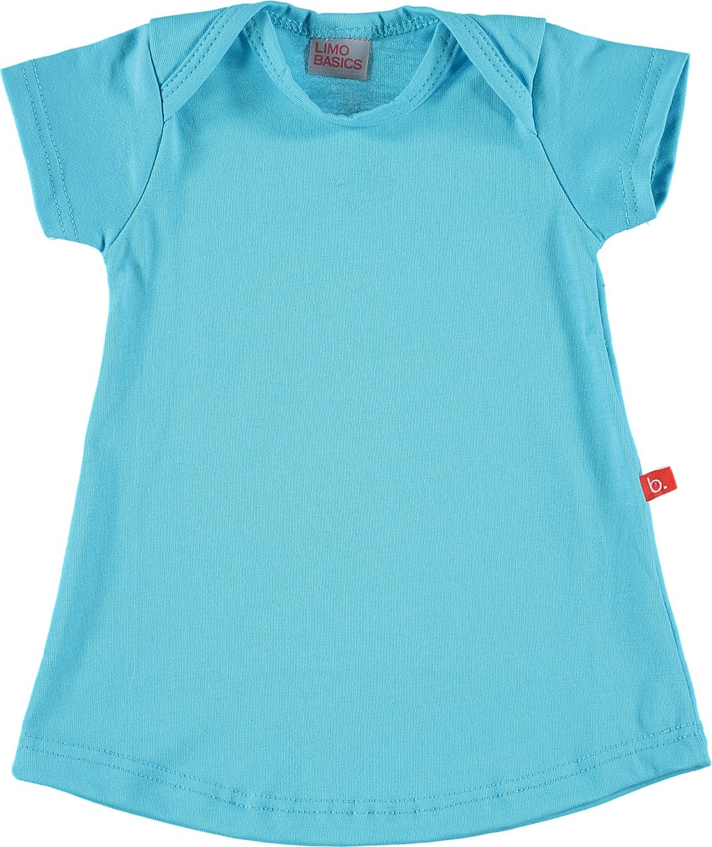 Jurkje turquoise 62-68 korte mouw biologisch katoen