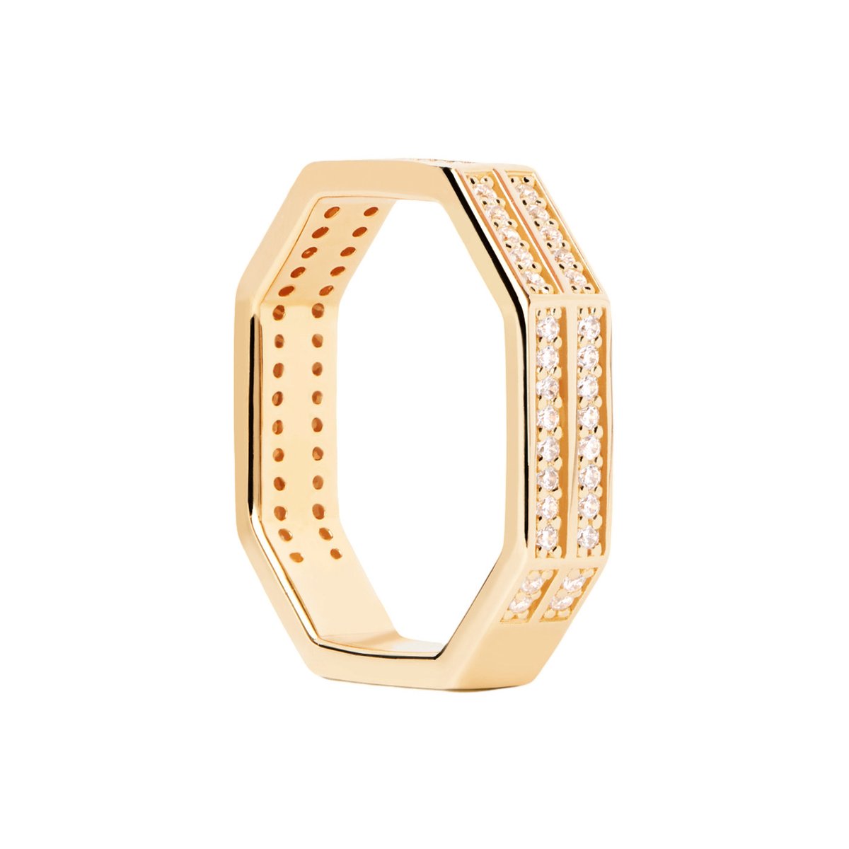 P D Paola The New Essentials 925 Sterling Zilveren Ring AN01-A06-16 Gold Plated