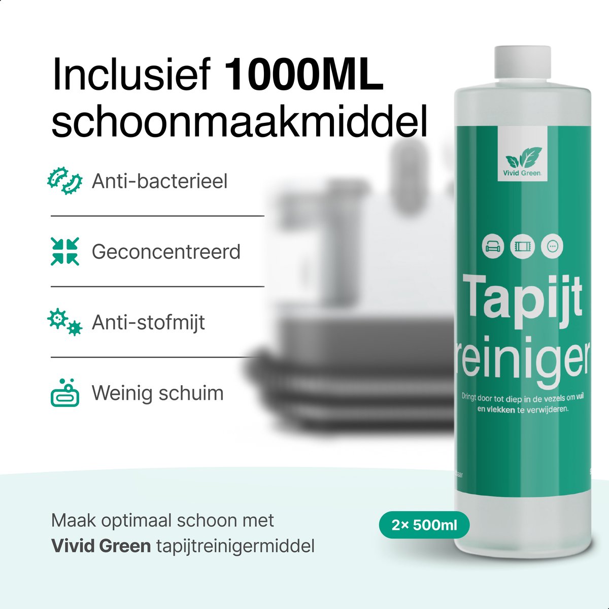 Tapijtreiniger & Vlekkenreiniger Bank Zetelreiniger Machine Met 5 Opzetstukken Voor Auto Textiel Vivid Green 3117487738