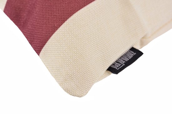 Housse de coussin Ela Stripe Vin Rouge | 45 x 45 cm | Katoen/ Lin