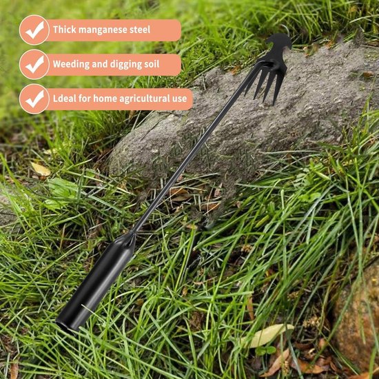 Mrs. Jones 2 stuks handonkruidsteker met steel 40 cm onkruidverwijderaar - tuingereedschap handmatige onkruidverwijderaar met handschoenen . — afbeelding 2
