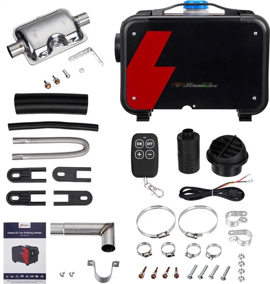 Chauffage Diesel 12V 8kW KROAK - Air Chaud Avec Télécommande LCD, Réservoir 10L - Idéal Camion, Camping-Car, Voiture