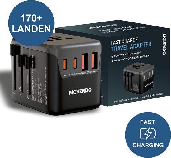 Verbatim GaN Universele reisadapter 170 W zwart, stekkeradapter en 3 x Verbatim GaN Universele reisadapter 170 W zwart, stekkeradapter en 3 x