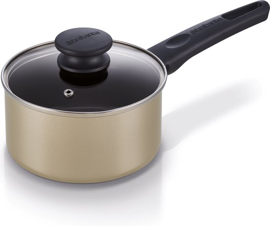 Brabantia START 2 COOK Pannenset - 4 (7)delig - Healthy Cooking - Geschikt voor Inductie - Keramische anti aanbaklaag - 100% PFAS vrij - Complete Set voor de beginner - Beige