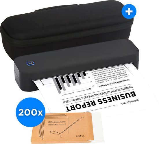 Impressora Térmica® thermische A4 printer – combideal met draagtas – zwart