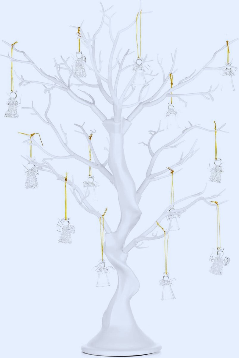 58Cm Witte Kunstmatige Kerstboom Tak - Tafelmodel Decoratie Voor Kerst - Halloween & Pasen - Ideaal Voor Raam - Slaapkamer En Feestdecoratie