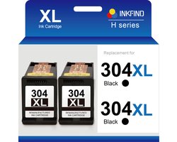 INKFIND 304XL Geschikt voor HP304 HP304XL HP 304 HP 304XL N9K08AE Inktcartridge - Hoge Capaciteit 2-pack Zwart