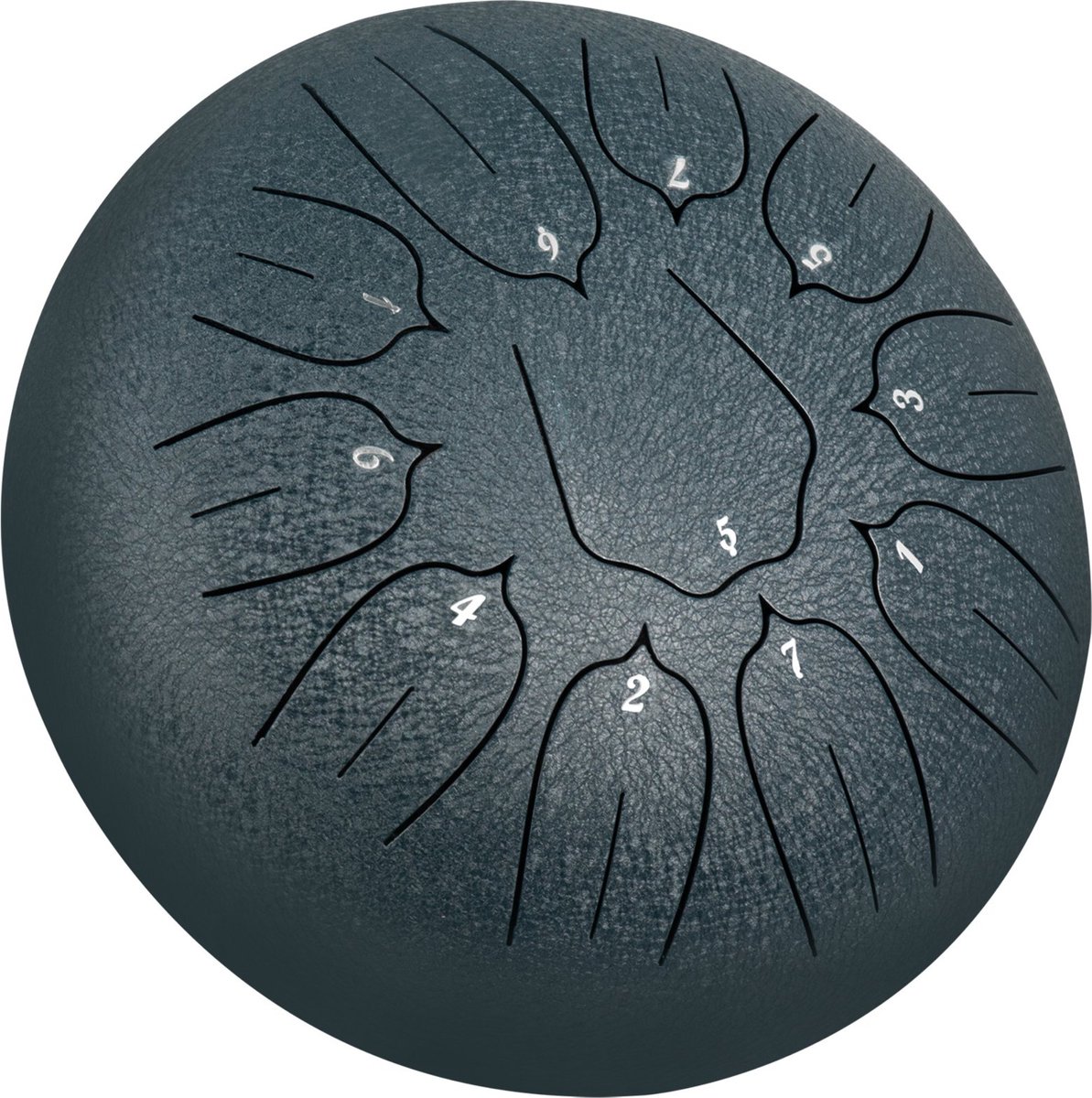 10'' 11 Tones Steel Tongue Drum Handpan Stalen Pan Lotus Blossoms Marineblauw