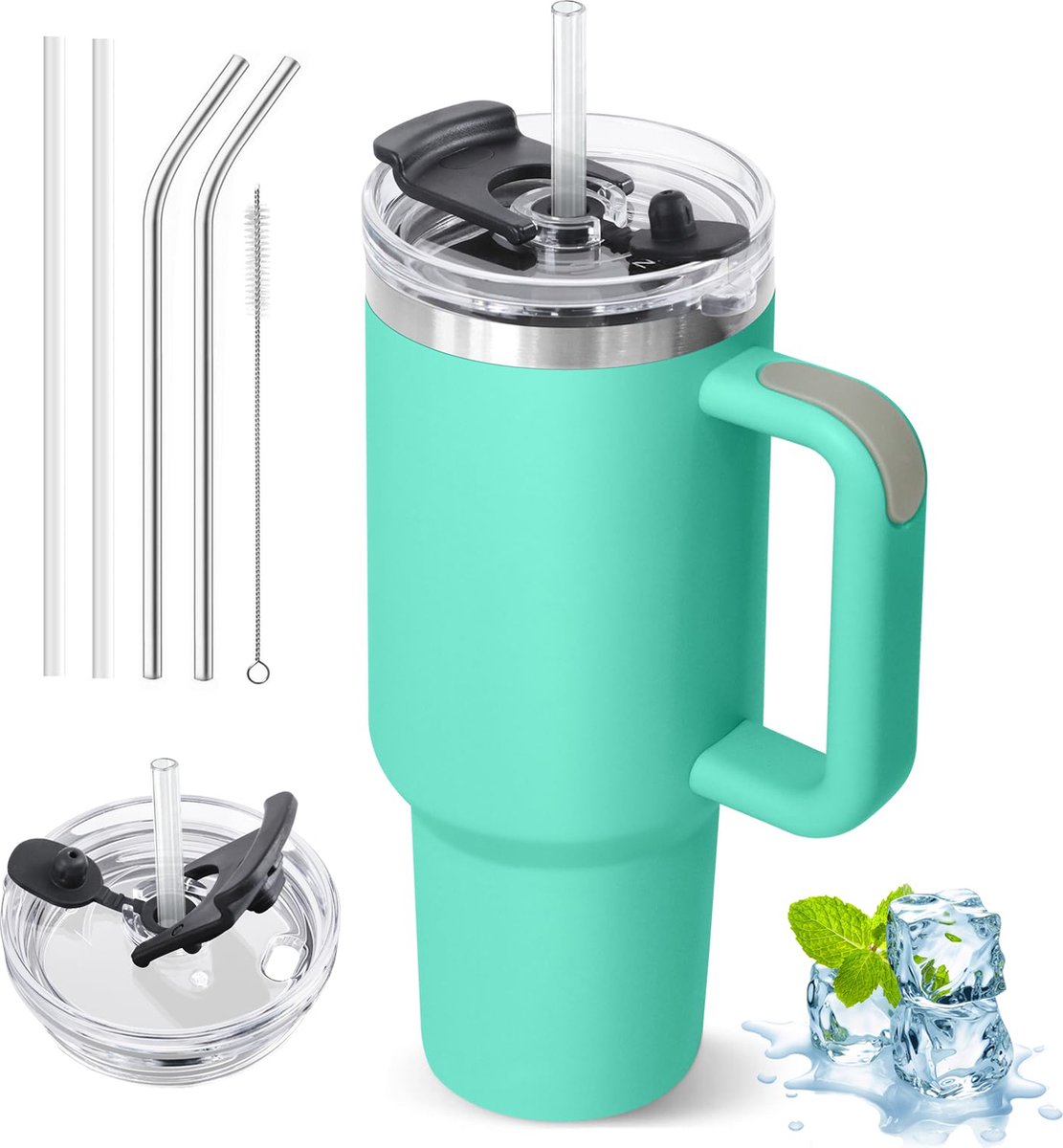 Goedkoopste JGS ® Tijdloze Thermobeker met Handig Rietje en Dubbelwandige Isolatie voor Elke Gelegenheid