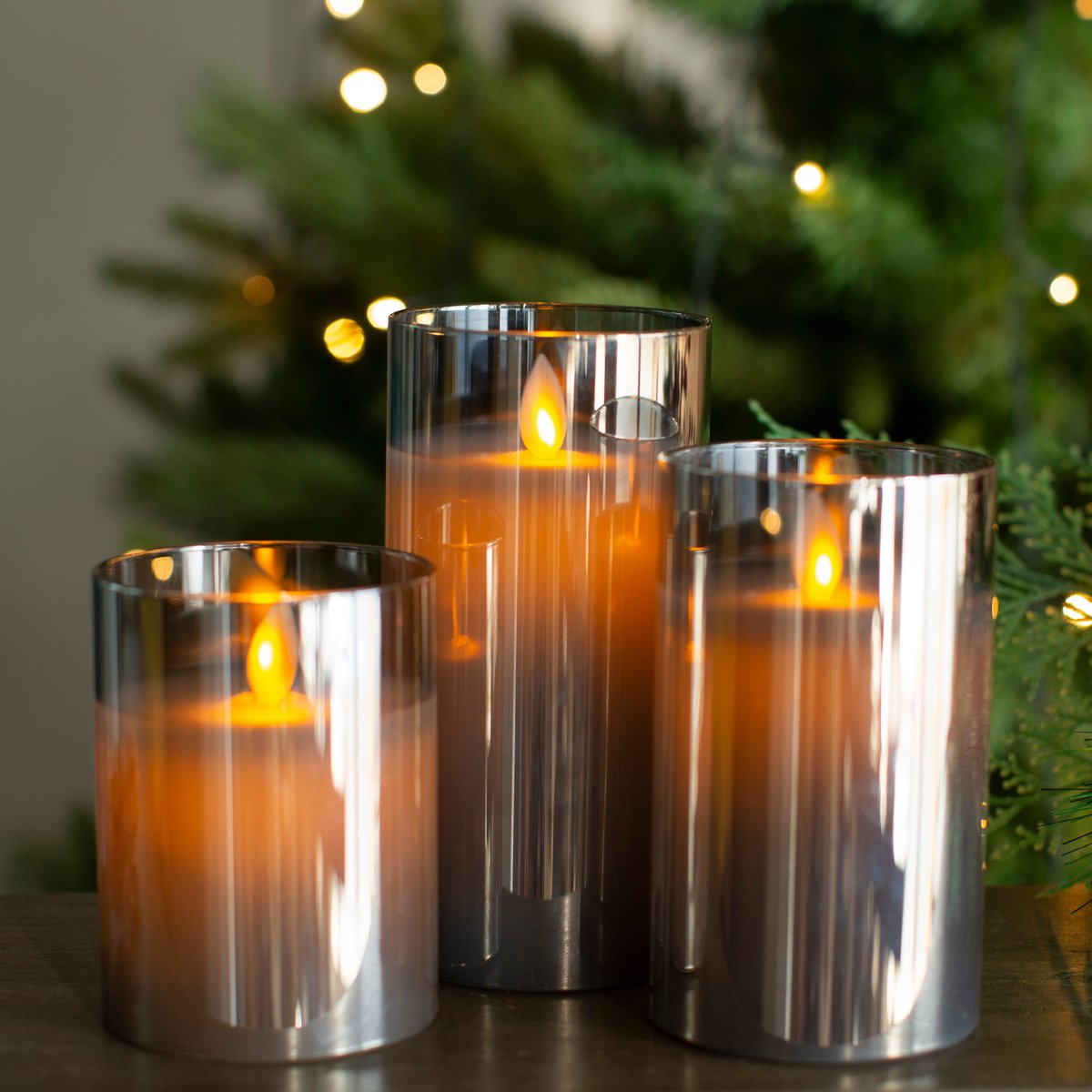 Aurae Led Kaarsen met Bewegende Vlam - 3x - Echte Wax - Afstandsbediening - 250+ Branduren - op Batterijen - Flikkerende Vlam - Timer - Kerst Kaarsen