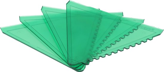 IJskrabber auto - Driehoekige krabber - Glaskrabber - Glasschraper - Zeer compact formaat - Set van 4 ijskrabbers - Groen