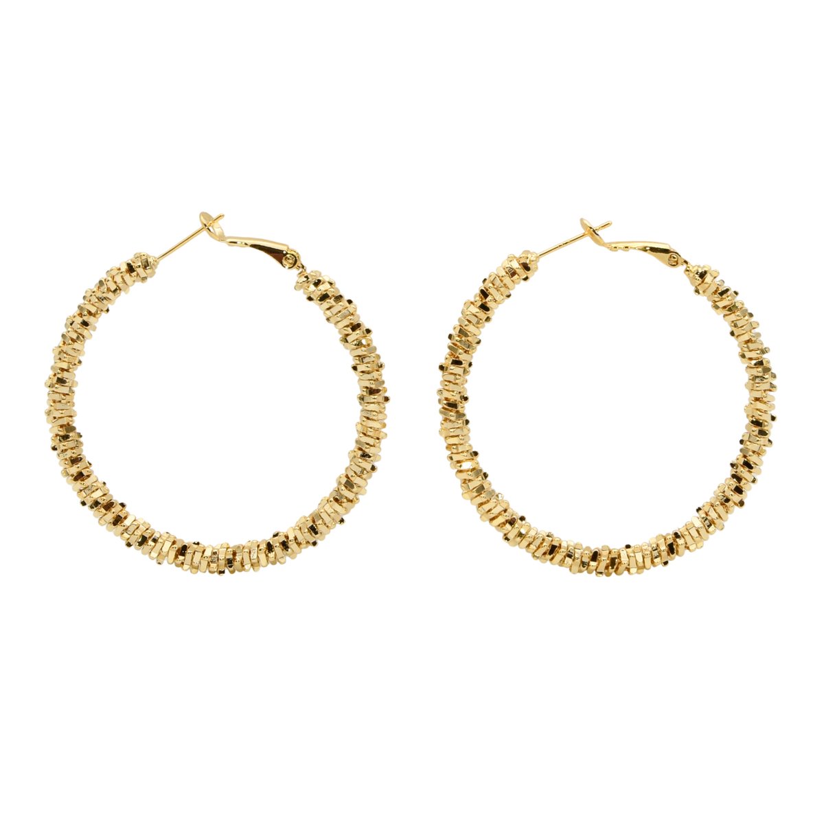 Marama - oorbellen Loua Goud - oorringen dames - koper met goud plating - oorhangers - glinsterend - feestelijk - cadeau - nikkelvrij