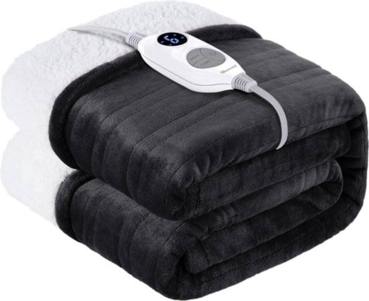 Draadloos Warmtedeken – Elektrisch Infrarood Deken – Oplaadbaar – Fibromylagie – Infraroodtherapie – Comfortabel – Wasmachinebestendig – 180x130 CM – Zwart