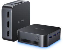 Blackview MP80 Mini PC Intel N97 CPU (tot 3,6 GHz) 16 GB LPDDR5 RAM 512 GB M.2 SSD, Minicomputer Windows 11, 4K UHD Mini Desktop PC, DRIE HDMI, Gigabit Ethernet, 5G WiFi, voor zakelijk/thuis, Zwart Blackview MP80 Mini PC Intel N97 CPU (tot 3,6 GHz) 16 GB LPDDR5 RAM 512 GB M.2 SSD, Minicomputer Windows 11, 4K UHD Mini Desktop PC, DRIE HDMI, Gigabit Ethernet, 5G WiFi, voor zakelijk/thuis, Zwart