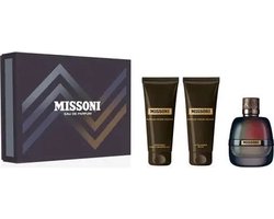 Missoni pour Homme Giftset - 100 ml eau de parfum spray + 100 ml aftershave balm + 100 ml showergel - cadeauset voor heren
