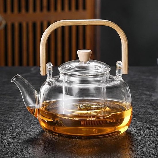MESNEY 2L glazen theepot met infuser, hittebestendig