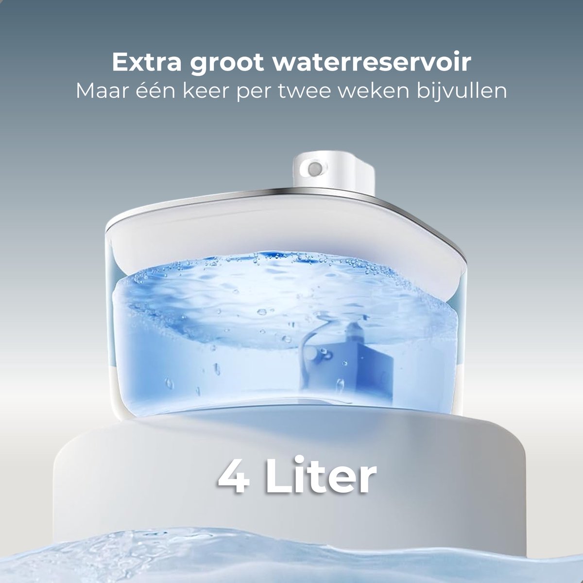 CatElite® - Premium Drinkfontein Kat | Stream - Draadloos - Waterdispenser met Sensor en Accu - Incl. 2 Filters - 4L Waterfontein Kat - Kattenfontein - Fluisterstil - RVS Wit thumbnail 8