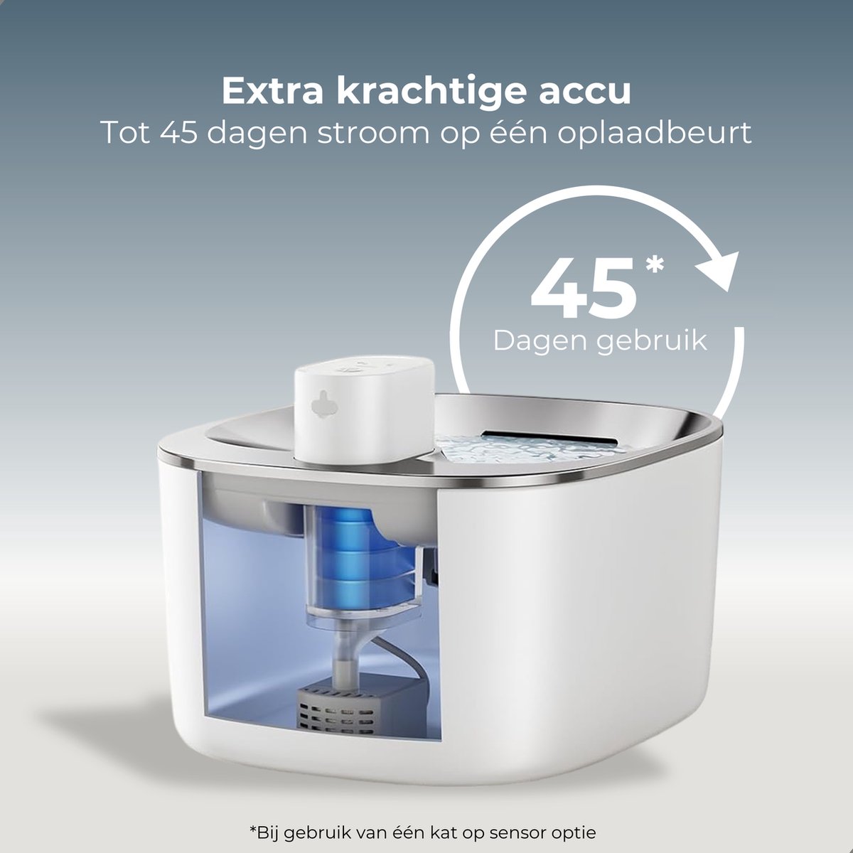 CatElite® - Premium Drinkfontein Kat | Stream - Draadloos - Waterdispenser met Sensor en Accu - Incl. 2 Filters - 4L Waterfontein Kat - Kattenfontein - Fluisterstil - RVS Wit thumbnail 5