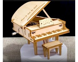 Bouwpakket vleugel piano met muziek \ Happy Birthday | Volwassenen &kinderen 14+ | DIY muziekdoosje speeldoos van hout | STEM vleugelpiano 3D Modelbouw DIY puzzel vleugel Grand Piano muziekinstrument houten bouwpakket doe het zelf knutselen