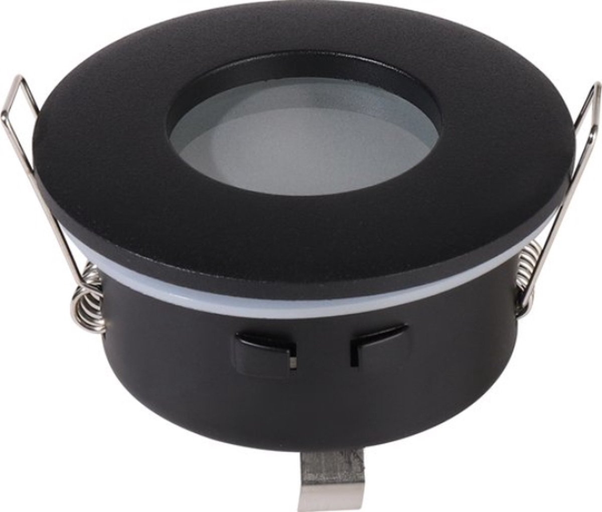 Badkamerspot LED Zwarte Inbouwspot – Set van 1 – Zwart – Philips GU10 Dimbaar – Badkamerlicht 3000K Warm Wit – IP65 inbouwspot - Sparing Ø75 mm - Buitenmaat Ø82 mm.