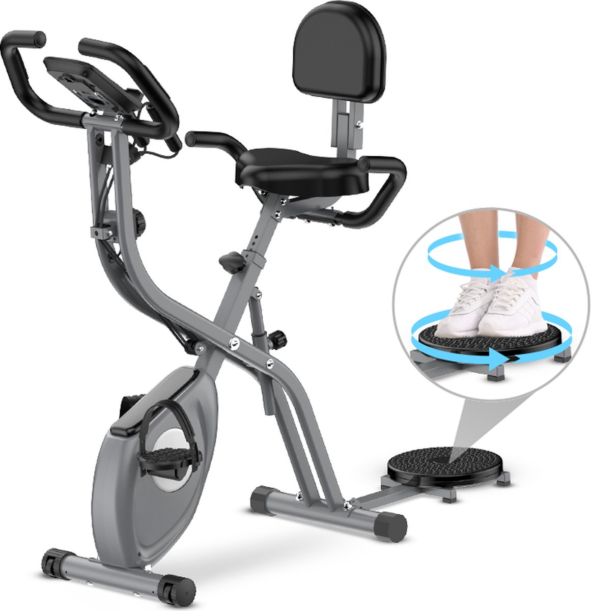 Opvouwbare hometrainer met APP - hometrainer - 10 magnetische weerstandsniveaus voor cardiofitness - verstelbare zitting