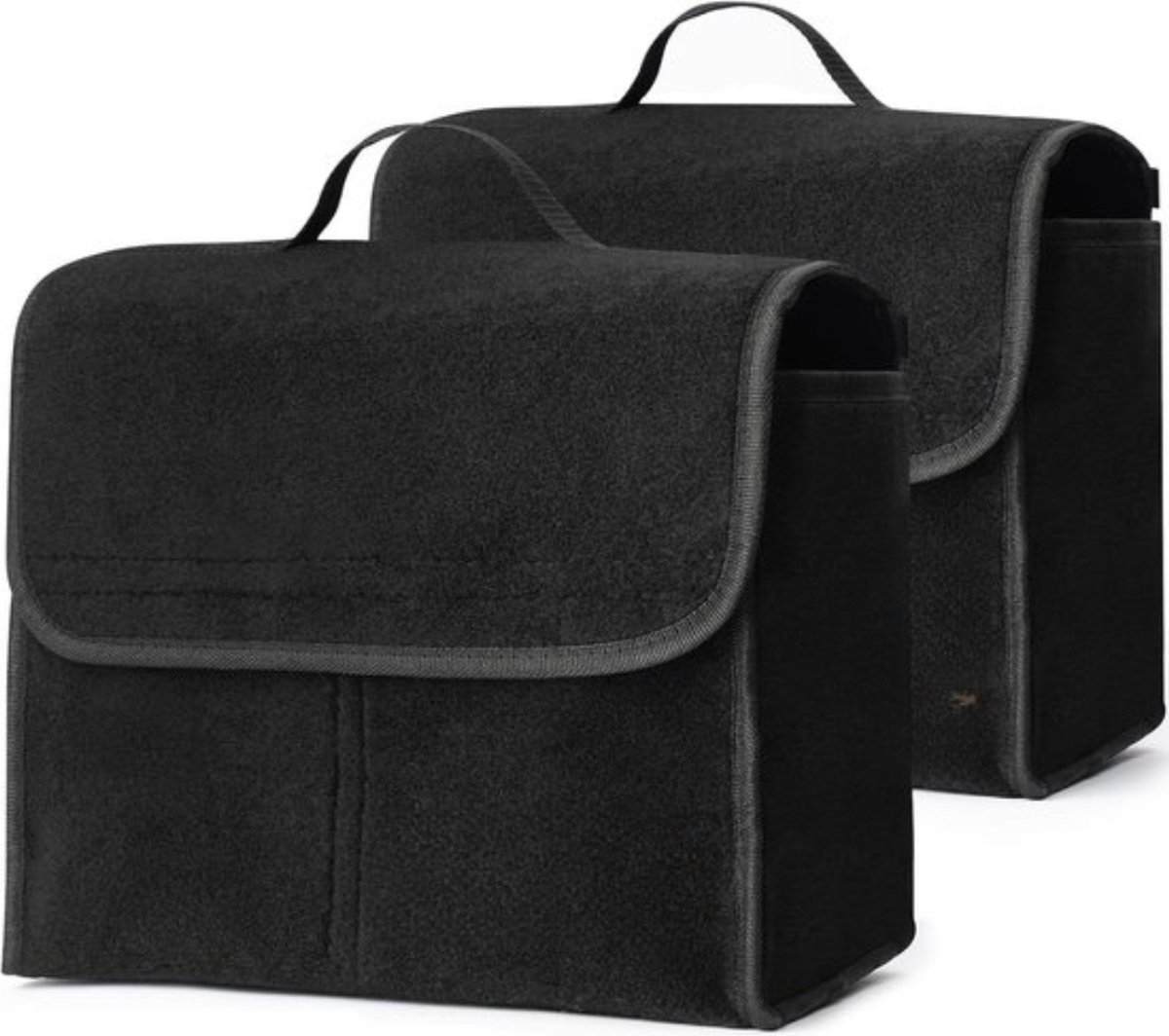 Image of 2 x auto kofferbaktas van vilt | auto kofferbak organizer voor gereedschap en auto-onderhoud | kleine vilten tas met optionele klittenband bevestiging