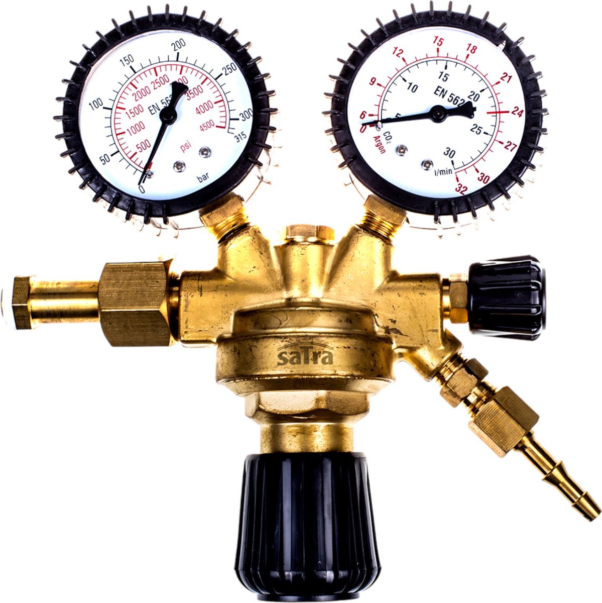 co2 reduceertoestel - reduceer ventiel - dubbele manometer - argon - satra