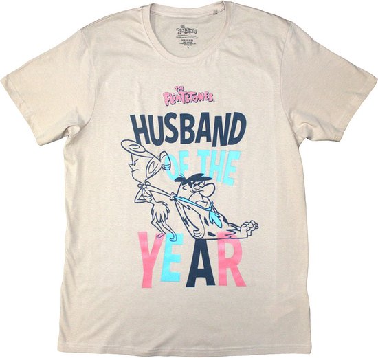 Les Pierrafeu - T-shirt pour homme Mari de l'année - XL - Crème