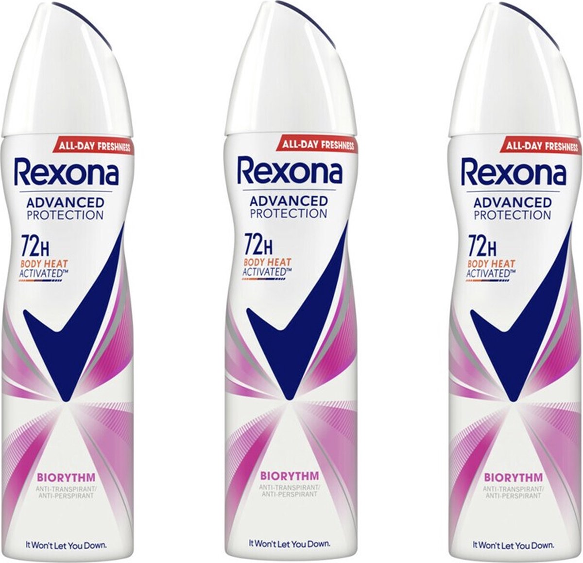 Goedkoopste Rexona Deo Spray - Ultra Dry Biorythm - 3 x 150 ml