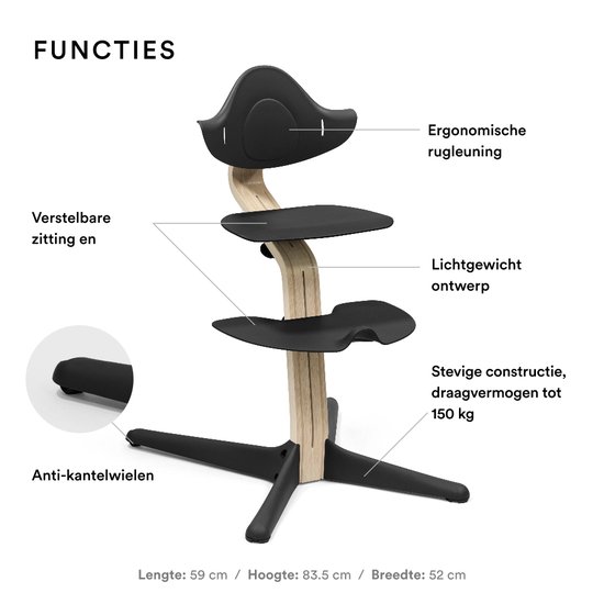 Stokke® Nomi® Kinderstoel - Beech Natural - Black van Stokke — afbeelding 5