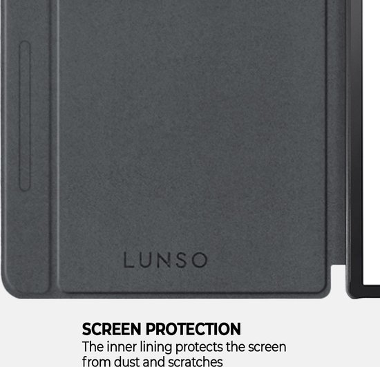Lunso Geschikt voor Kobo Forma hoes (8 inch) - Vegan Saffiano Leren sleepcover - Zwart van Lunso — afbeelding 5