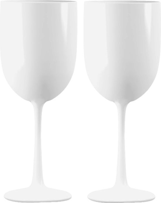 Verres à vin en plastique Fjesta© - 48cl - Wit - 2 pièces