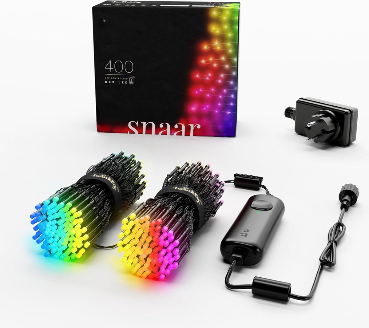 Twinkly Strings 400 LED RGB - Slimme Multi Ledverlichting Voor Binnen & Buiten - 32M - Compatibel Met HomeKit - Alexa & Google Home - IP44 - Bediend Via App - Zwart Snoer