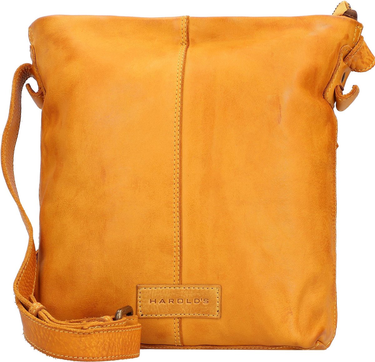 HAROLD'S Leren Schoudertas Submarine Crossbag Brown Donkerbruin