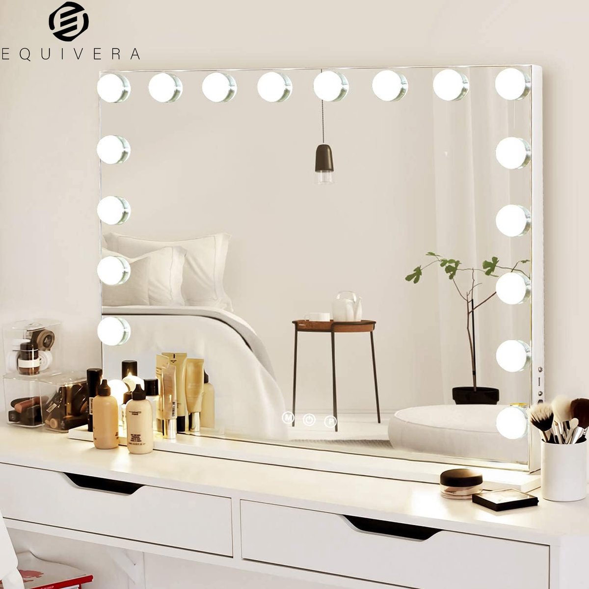Equivera Hollywood Spiegel - Hollywood Spiegel met Verlichting - Make-up Spiegel - Hollywood Mirror